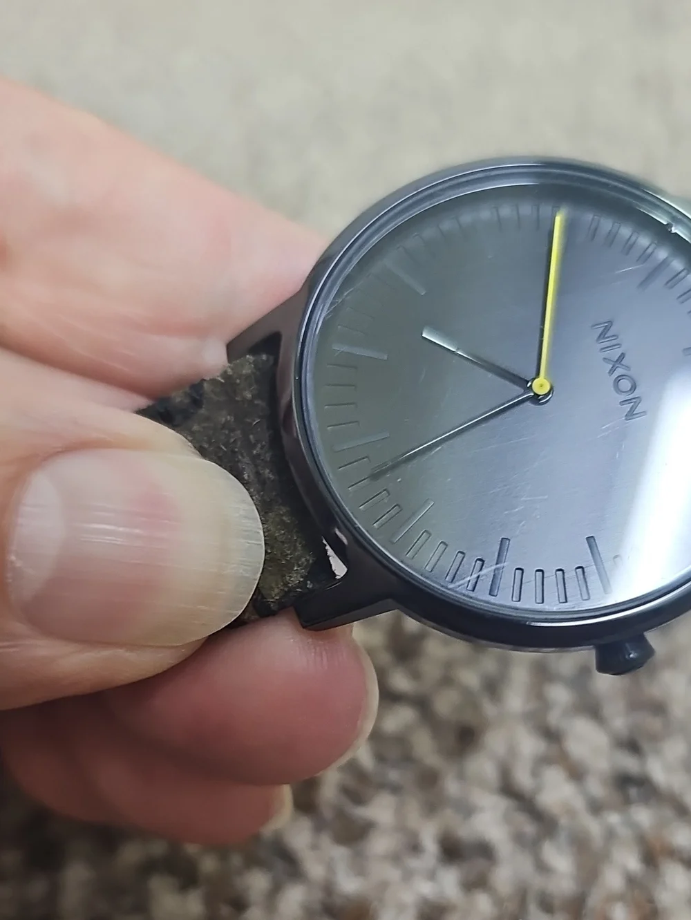 NIXON PORTER CAMO LEATHER BAND WATCH BFPM-07-223